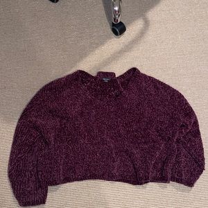 purple cropped sweater